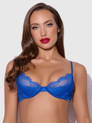 Adelaide Satin & Lace Push Up Demi Bra