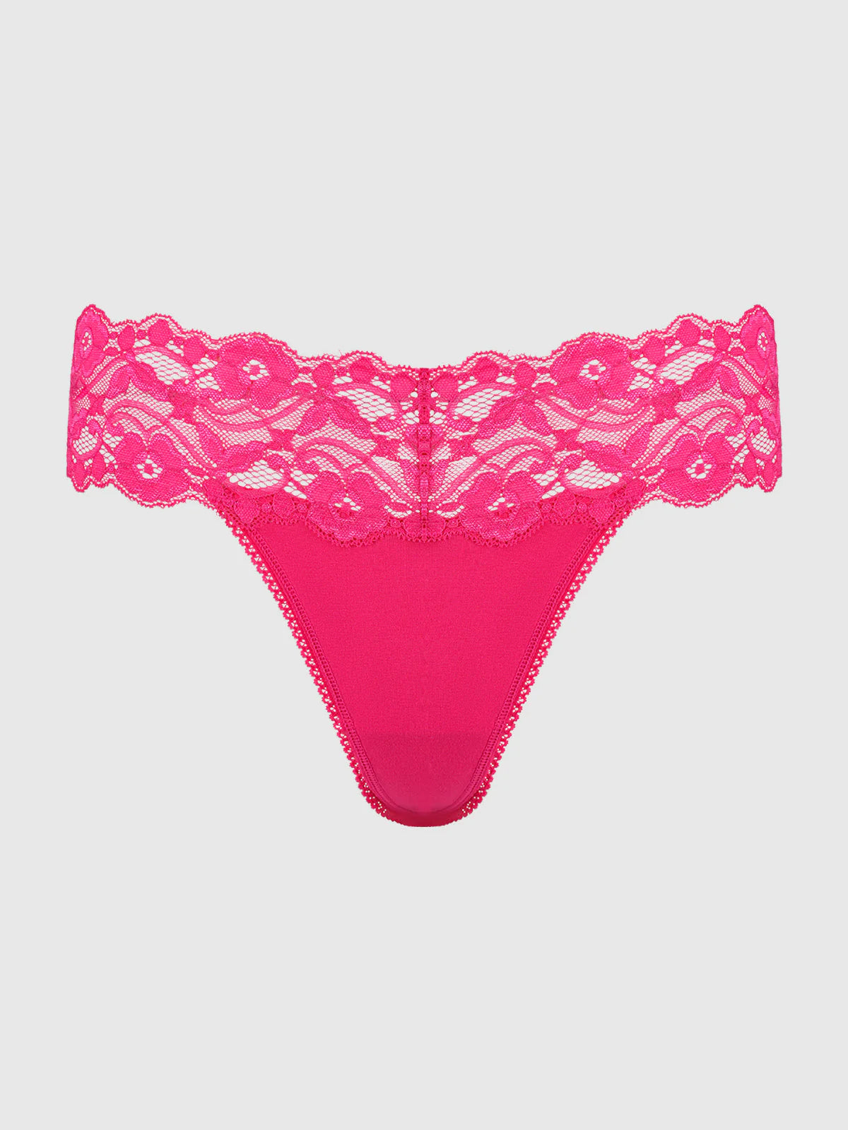 Bridget Stretch Cotton & Lace Thong