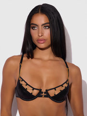 Emery Liquid Satin & Chain Bra