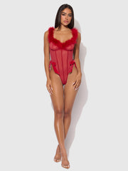 Scarlett Marabou & Mesh Teddy