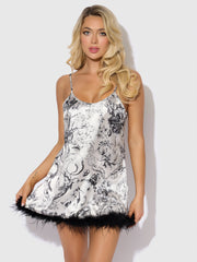 Scarlett Satin & Feather Sleep Slip