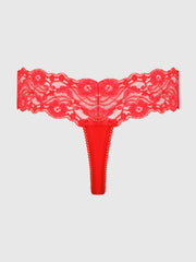 Bridget Stretch Cotton & Lace Thong